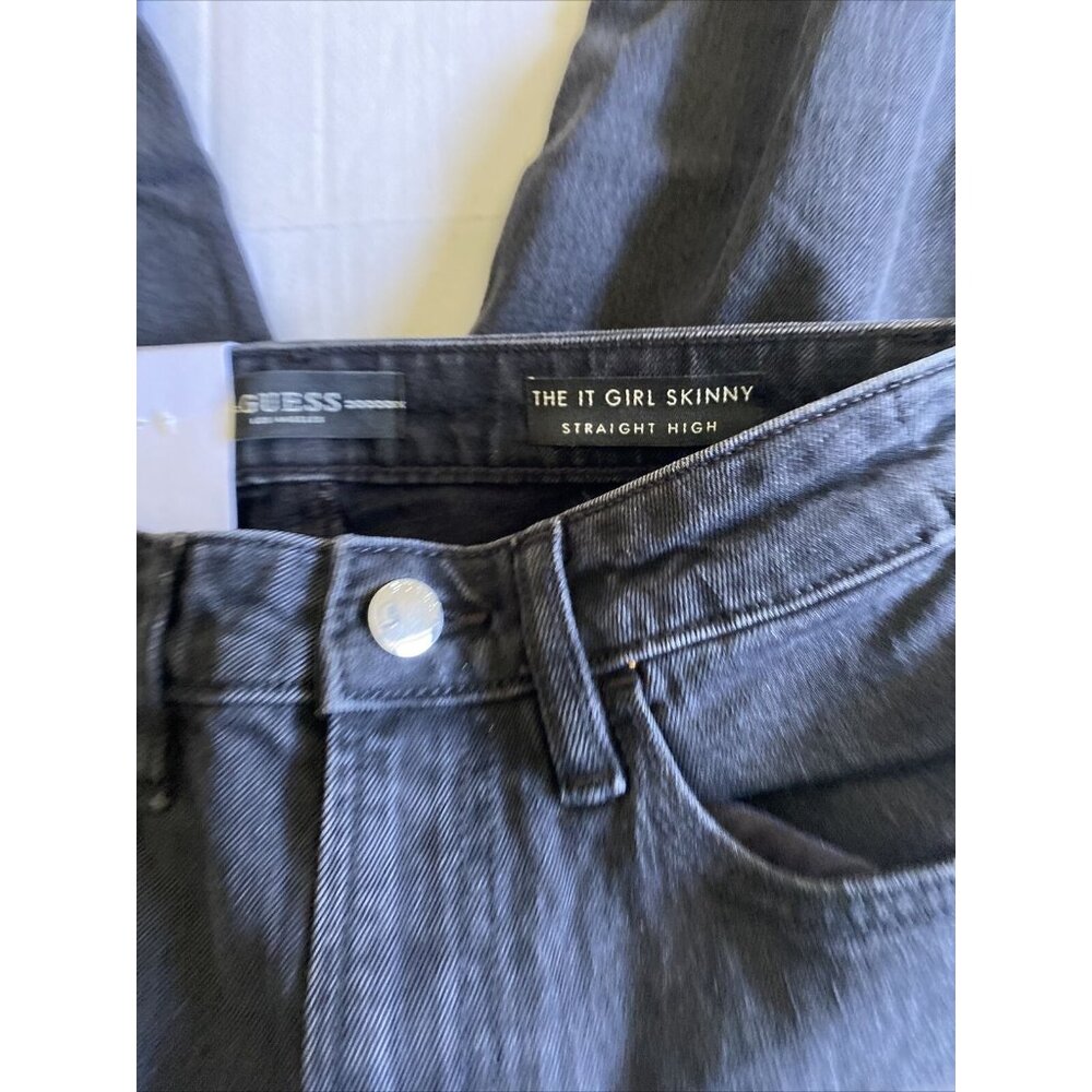 GUESS The It Girl Skinny Straight High Jeans MSRP $148 25 Waist 28 Length - Picture 8 of 8